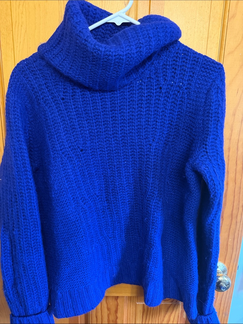 Banana Republic Royal Blue Cowl Neck Crop Sweater